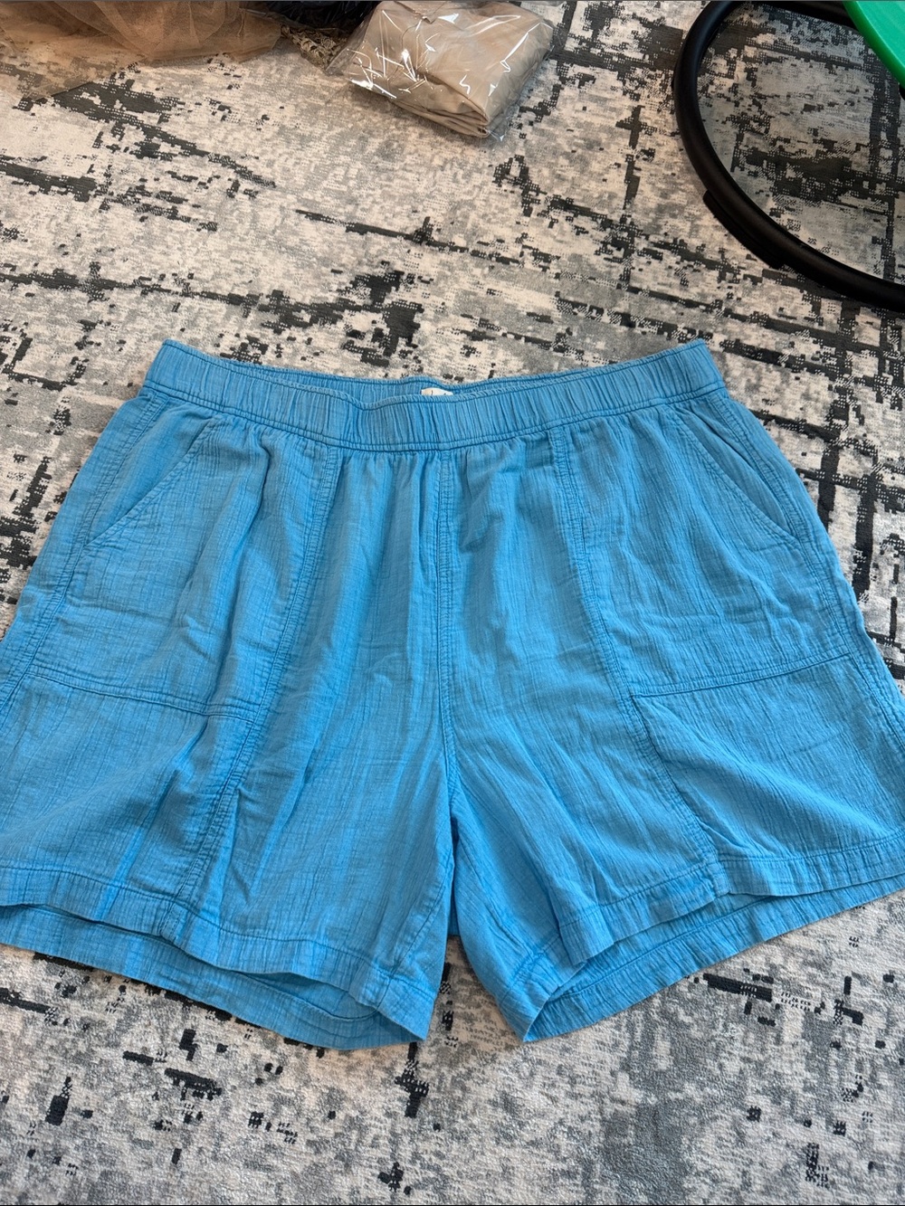 Wonderly Sky Blue Elastic-Waist Casual Shorts